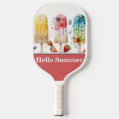 Coole Obstblüten, HELLO SOMMER Pickleball Schläger (Rückseite)