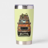 Coole Off-Road-Capybara-Camping-Anpassung  Thermobecher (Vorderseite)