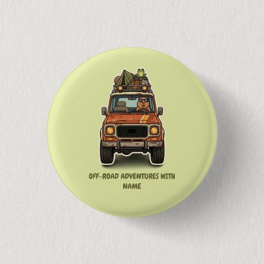 Coole Offroad-Capybara-Camping-Anpassung Button (Vorderseite)