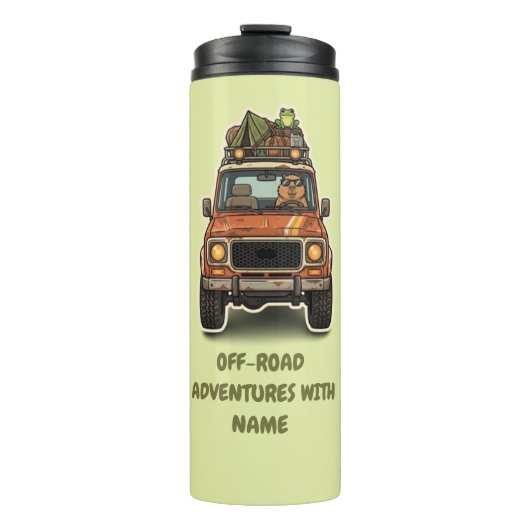 Coole Offroad-Capybara-Camping-Anpassung Thermosbecher (Vorderseite)