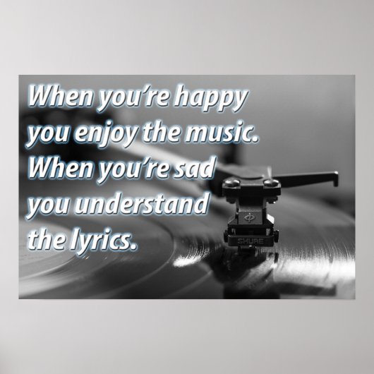 Coole Oldies Music Quote Vinyl Record Turntable Poster (Vorne)