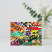 Coole Oldtimer Postkarte (Stehend Vorderseite)