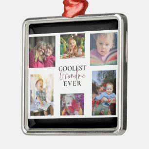Coole Oma je Multifoto Collage Niedliches Geschenk Ornament Aus Metall