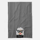 Coole Oma mit Brille-Individuelle Name Geschirrtuch (Vertikal)