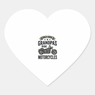 Coole Omas fahren Motorrad Vintage Biker-Shirt Herz-Aufkleber