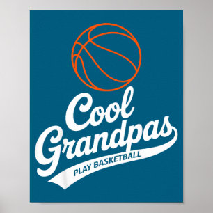 Coole Omas spielen Basketball Opa Illustration Poster