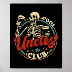 Coole Onkel Club Shirt Onkel Skelett Männer Väter Poster