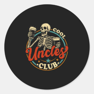 Coole Onkel Club-Shirt Onkel Skelett Männer Väter Runder Aufkleber