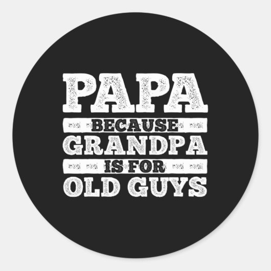 Coole Opa Art for Men Großvater Papa Paradies F Runder Aufkleber (Vorderseite)