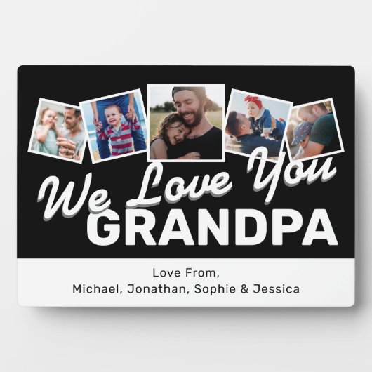 Coole Opa-FotoCollage Fotoplatte (Vorderseite)