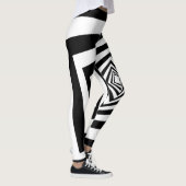 Coole optische Illusion Schwarz und Weiß Leggings (Rechts)