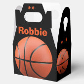 Coole Orange Basketball- und Monogram-Begünstigung Geschenkschachtel (Geöffnet)