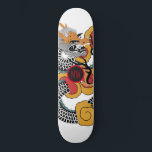 Coole Orange Black Dragon Skateboard<br><div class="desc">Personalisiertes asiatisches Drachenskateboard mit den Initialen in der Mitte.</div>