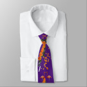 COOLE ORANGE ROSE & FLAMINGO BIRDS LILA NECK TIE KRAWATTE (Gebunden)