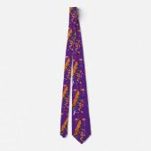 COOLE ORANGE ROSE & FLAMINGO BIRDS LILA NECK TIE KRAWATTE (Rückseite)
