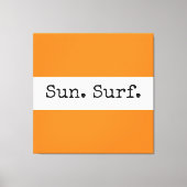 Coole, orange weiße Streifen Sonnensurftext Leinwanddruck (Vorderseite)