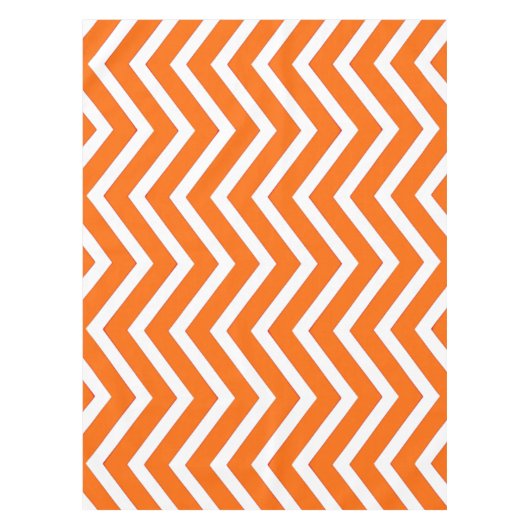 Coole orange weiße Zickzack Tischdecke (Vorderseite)