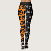 Coole Orangen- und Schwarzspinnen und Pumpkins Leggings (Rückseite)