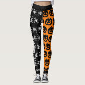 Coole Orangen- und Schwarzspinnen und Pumpkins Leggings (Vorderseite)