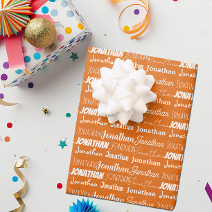 Coole Orangenbezeichnung Typografie Geburtstag Geschenkpapier Set
