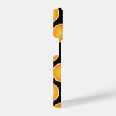 Coole Orangenfruchtscheiben schwarz Monogramm iPhone Hülle (Rechte Seite)