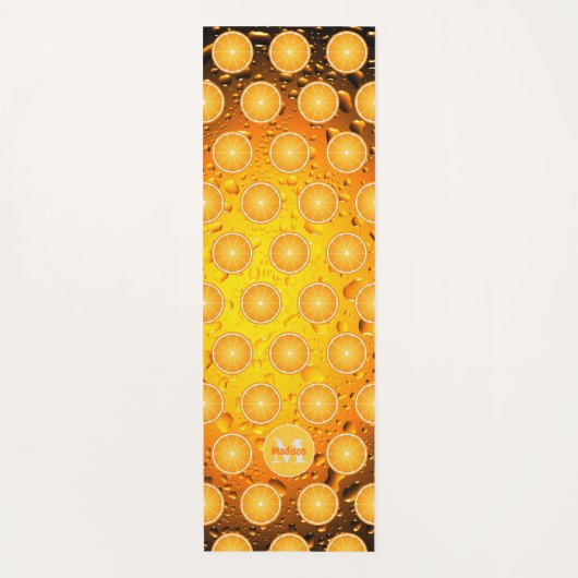 Coole Orangenscheiben Wassertropfen Monogramm Yogamatte (Vorderseite)