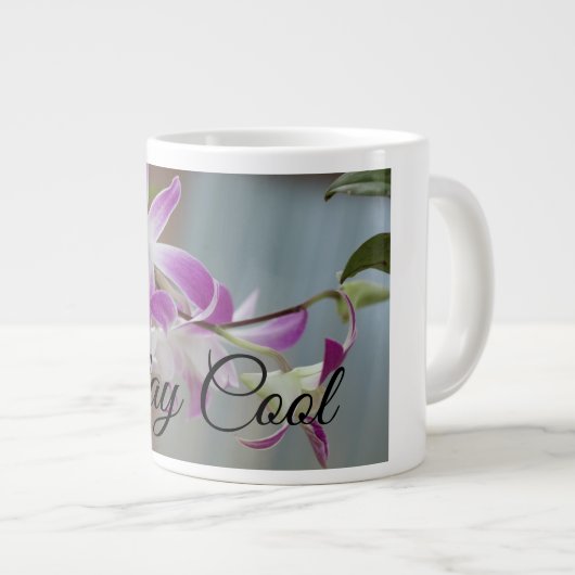 Coole Orchids-Design-Tasse bleibe Jumbo-Tasse (Vorderseite Rechts)