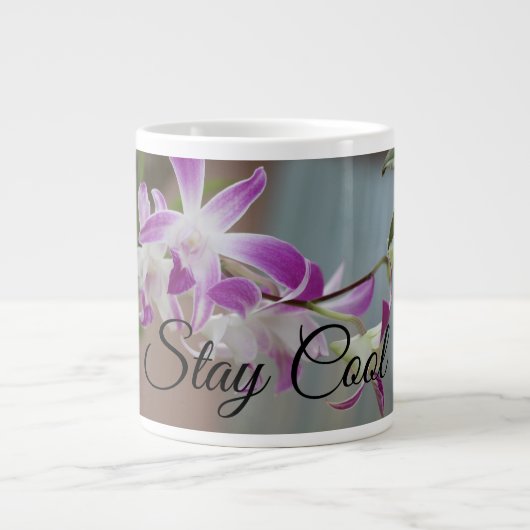 Coole Orchids-Design-Tasse bleibe Jumbo-Tasse (Vorderseite)