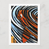 Coole orientalische antike legendäre Koi-Karpfen-K Postkarte (Vorderseite)