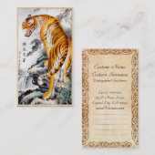 Coole orientalische chinesische flaumige Tiger Visitenkarte (Vorne/Hinten)