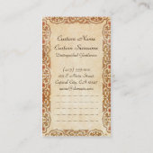 Coole orientalische chinesische flaumige Tiger Visitenkarte (Rückseite)