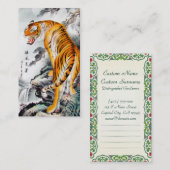 Coole orientalische chinesische flaumige Tiger Visitenkarte (Vorne/Hinten)