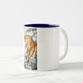 Coole orientalische chinesische flaumige Tiger Zweifarbige Tasse (VorderseiteRechts)