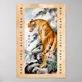 Coole orientalische, flauschige Tigerfarbe Poster (Vorne)