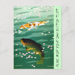 Coole orientalische Glücksfische Postkarte
