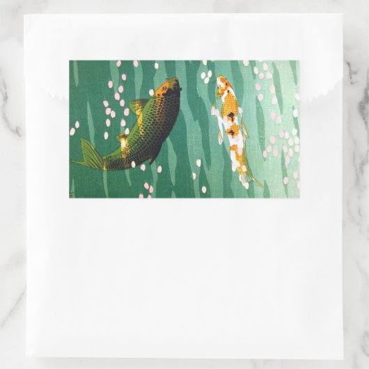 Coole orientalische Glücksfische Rechteckiger Aufkleber (Tasche)