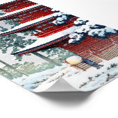 Coole orientalische Hasui Kawase Winterkunst Poster (Ecke)