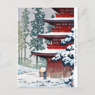 Coole orientalische Hasui Kawase Winterkunst Postkarte