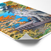 Coole orientalische Herbstgebirgslandschaft Poster (Ecke)