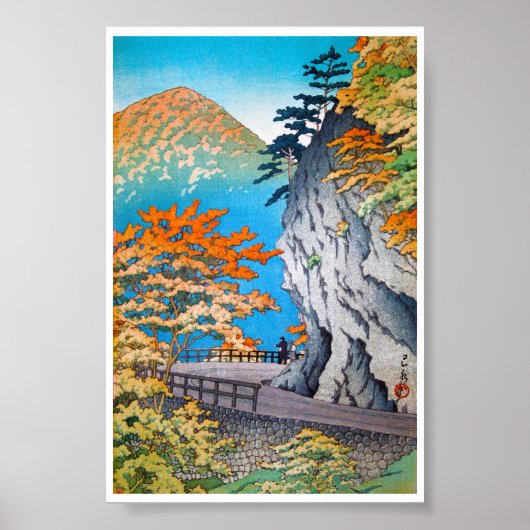 Coole orientalische Herbstgebirgslandschaft Poster (Vorne)