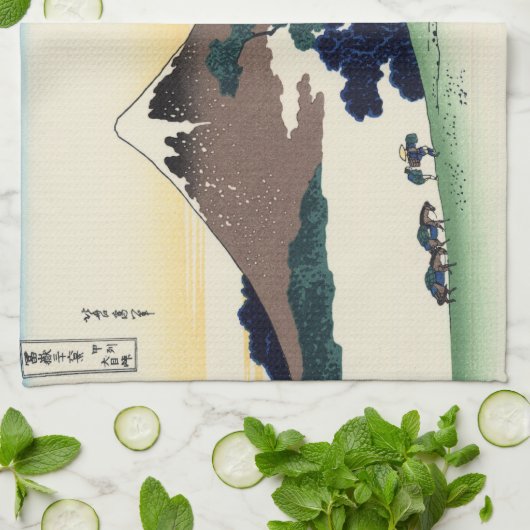 Coole orientalische Japaner Hokusai Fuji Geschirrtuch (Gefaltet)