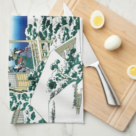 Coole orientalische Japaner Hokusai Fuji Geschirrtuch (Viertel Falte)