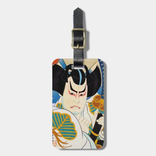 Coole orientalische Japaner Shunsen Kabuki Gepäckanhänger (Vorderseite vertikal)