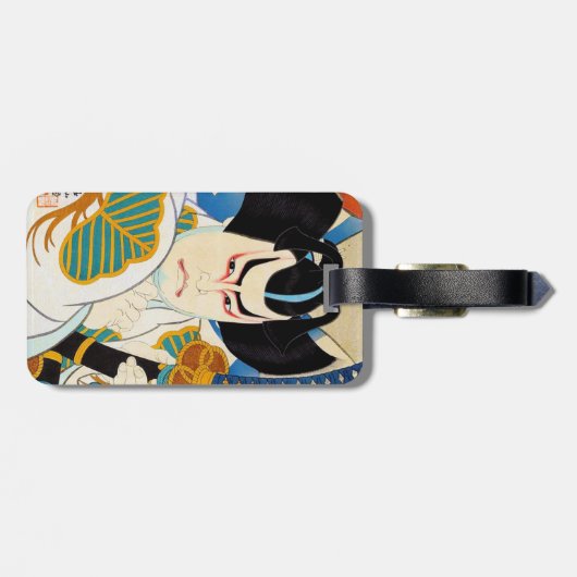 Coole orientalische Japaner Shunsen Kabuki Gepäckanhänger (Rückseite horizontal)