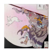 Coole orientalische japanische Affe-Gottkunst Fliese (Vorderseite)