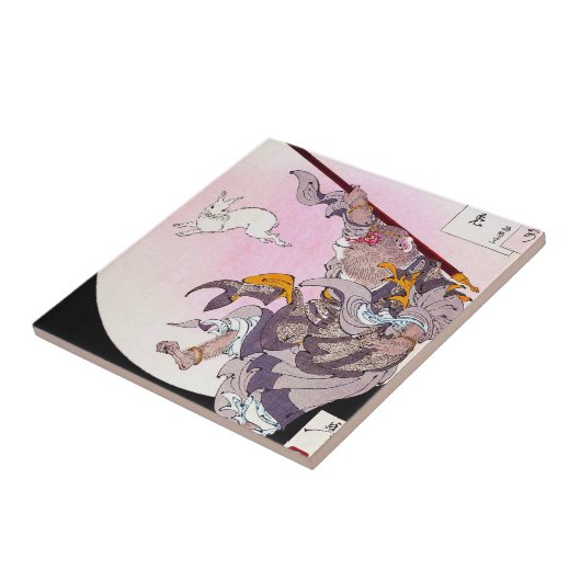 Coole orientalische japanische Affe-Gottkunst Fliese (Seite)