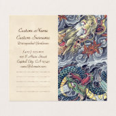 Coole orientalische japanische Drachengott Tätowie Visitenkarten (Außenseite Aufgefaltet)