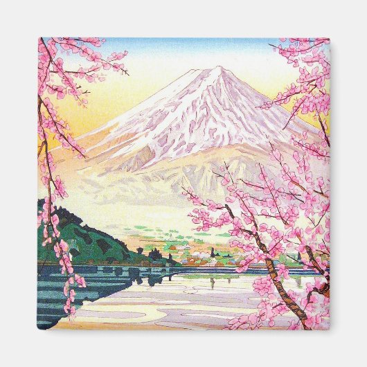 Coole orientalische japanische Fuji Frühlingskirsc Magnet (Vorne)