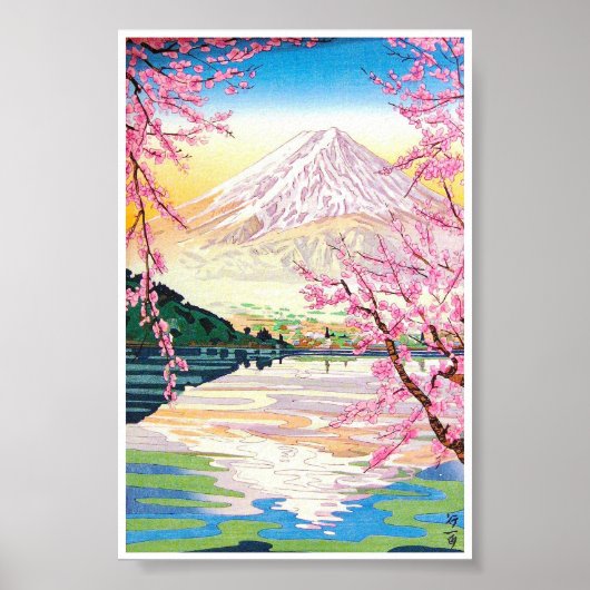 Coole orientalische japanische Fuji Frühlingskirsc Poster (Vorne)