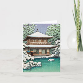 Coole orientalische japanische Hasui Kawase Winter Feiertagskarte